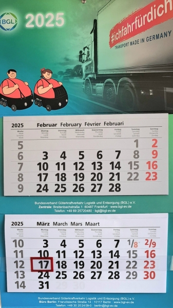 Brummi-Wandkalender 2025